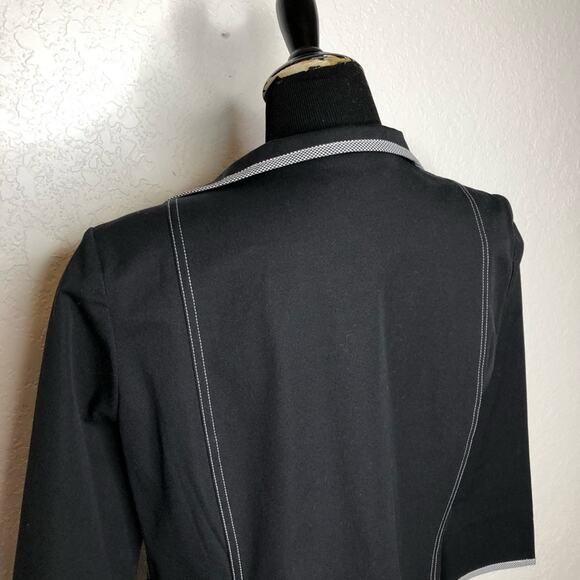 Ming Wang black white plaid trim hook front blazer jacket size Small - Picture 11 of 15